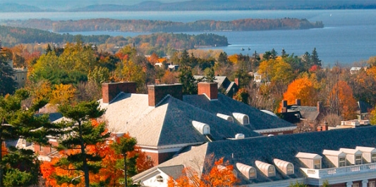 Campus over looking Lake Champlain