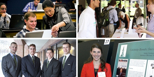 montage of images of students in the Business school