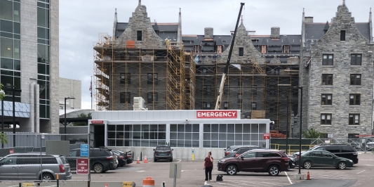 construction site on campus