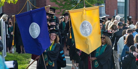 students in procession