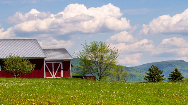 a barn with sky 