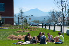 students in front of Camel's Hump