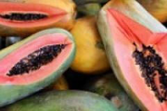Papayas in the market