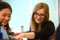Two students working together