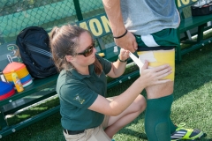 Athletic training student with clinical preceptor at Virtue Field
