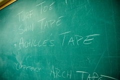 Athletic training classroom blackboard