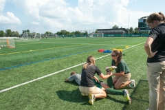 Athletic training students with clinical preceptor at Virtue Field