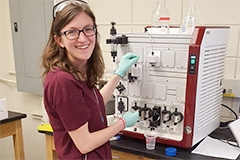 student in chemistry lab
