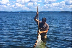 Paddling in Lake Champlain