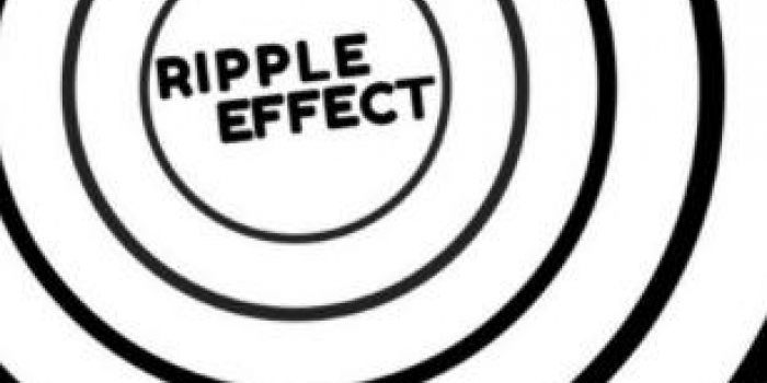The words 'Ripple Effect' surrounded by concentric circles, like the ripples that appear around an impact point in a puddle.