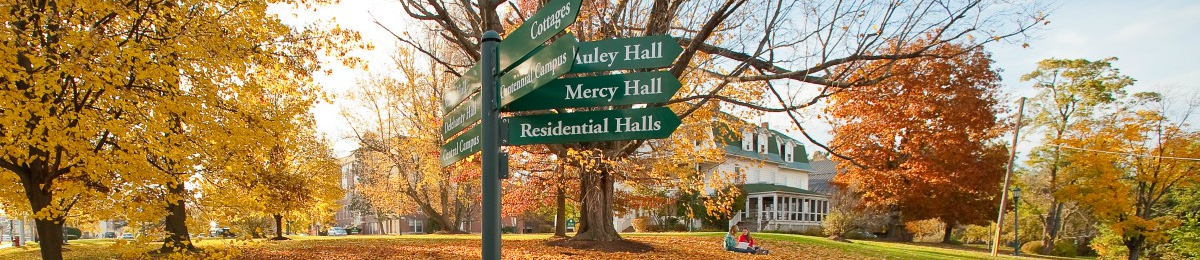Trinity campus green in the fall