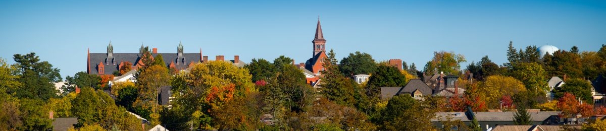 Panoramic of UVM Campus with Fall colors