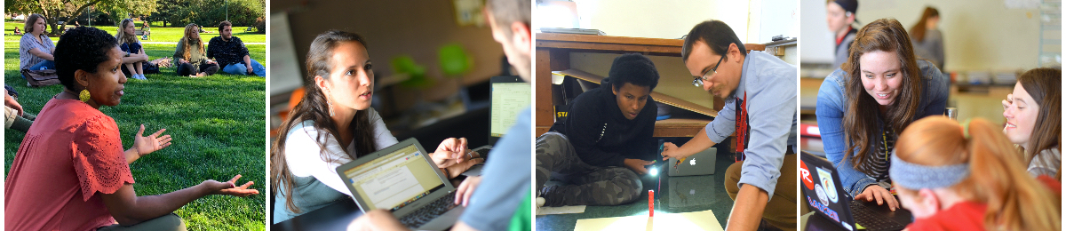 Collage of UVM educators teaching students in the community