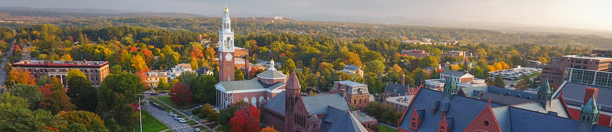 Bird's eye view of UVM Campus