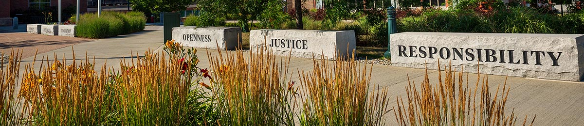 our common ground stones in front of davis center