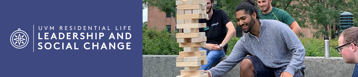 Student building wood tower