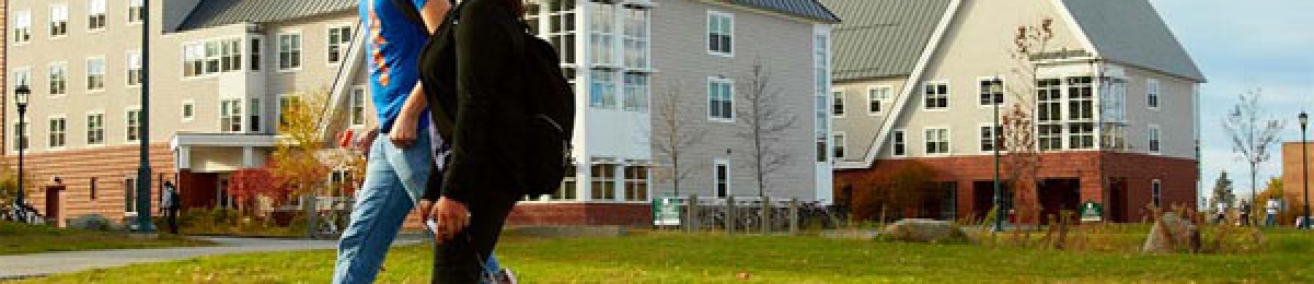 Campus walking past Honors College residence