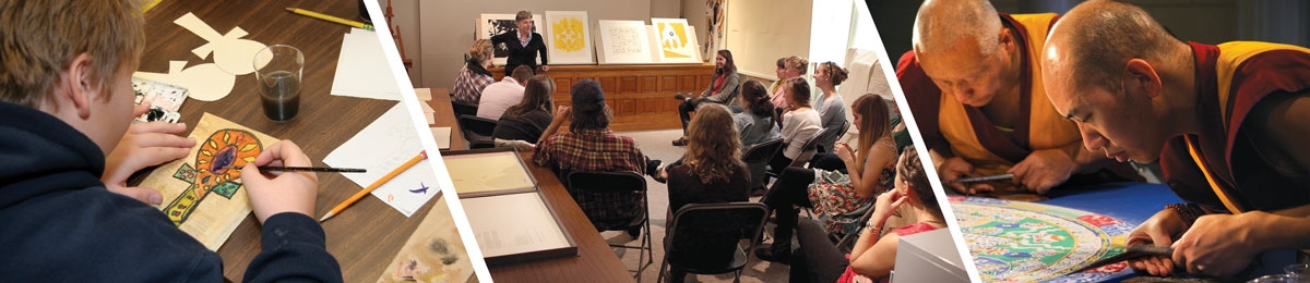 UVM art class meeting in the Museum's seminar room