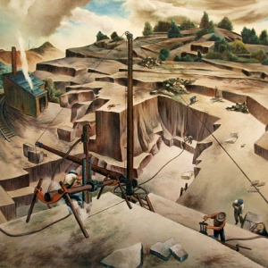 Detail of the painting The Quarry by Francis Colburn