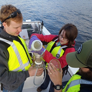 Researchers out on lake
