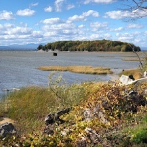 a colchester causeway view of lake champlain from the bike path