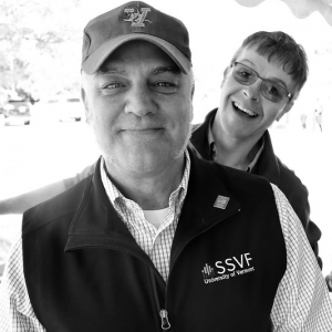 Former Staff Council President Stephen Lunna (left) with Administrator Alan Shashok.