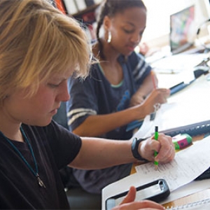 students working on a project