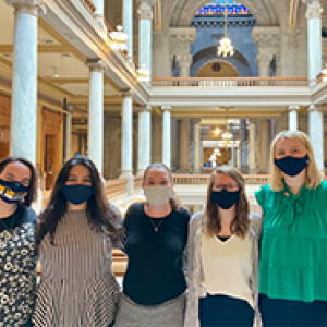 The Statehouse File group in the Indiana state capitol building. 