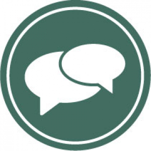 icon image of two speech bubbles showing the lets talk drop in counseling programs