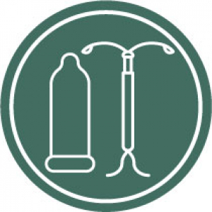 graphic of a condom and IUD