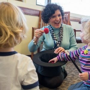 Dr. Patricia Prelock working with children