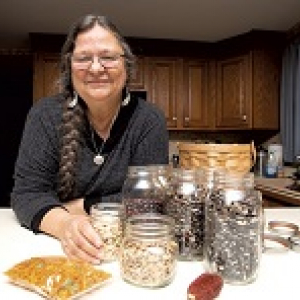 Judy Dow in her kitchen.