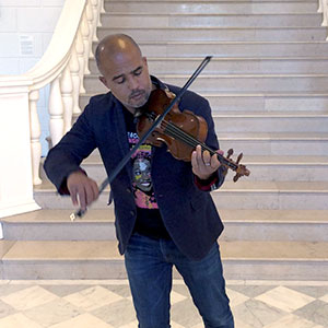 Daniel Bernard Roumain (DBR) performs in the Marble Court
