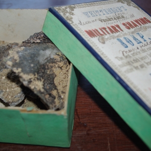photo of lichens contained in an old soap box