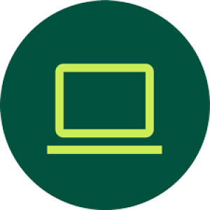 Green laptop icon 