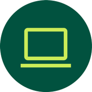 Green laptop icon