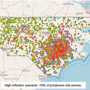 Image of a model map showing a high-infection scenario 