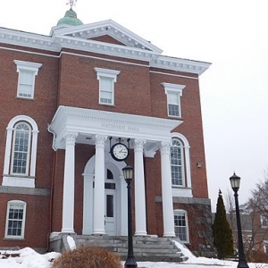 historic brick building on the Bates campus