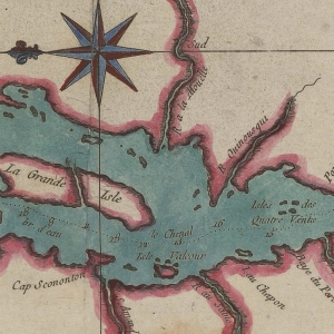 Antique map of Lake Champlain