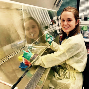 Stephanie Geiger in the lab student in the lab