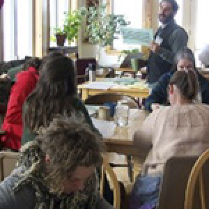 group of people talking