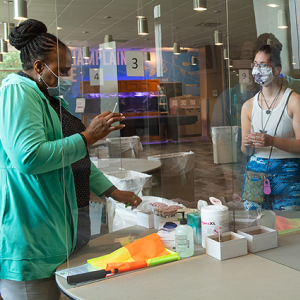 Two people at UVM testing center
