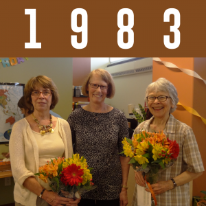 1983: Photo taken in 2013 for the 30th anniversary of Kathy, Sue, and Jean