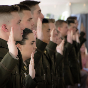 Cadets receive their oaths to become Second Lieutenants