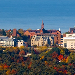 Aerial view of the UVM campus
