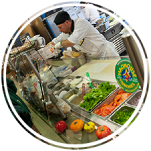 Chefs Preparing meals in the marketplace