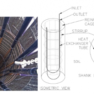 Isometric view of the energy pile