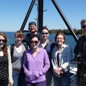 Students on a research boat