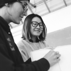 Two first year students sharing a project