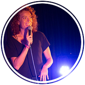 Comedian Michelle Wolf tells jokes on stage